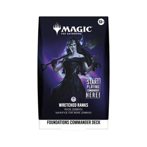 Magic The Gathering Foundations Commander Deck Wretched Ranks - 100-Card Ready-to-Play MTG Zombie Deck with Ghoulcaller Gisa, Foil Card, Tokens & Deck Box (PREORDER - Release Date Oct. 2, 2026)