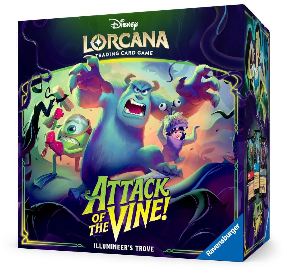 Disney Lorcana Attack of the Vine! Illumineer’s Trove Trading Card Game Box with 8 Booster Packs, Card Storage Box, Dice & Lore Counter (PREORDER - Release Date July 24, 2026)
