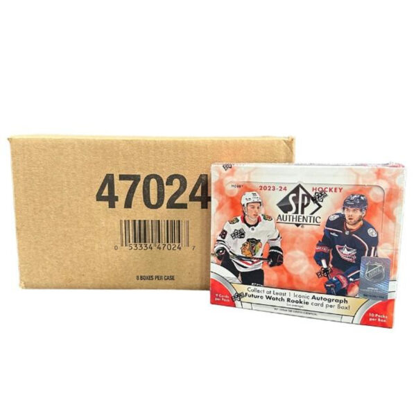 202324-upper-deck-sp-authentic-hockey-hobby-8-box-case__63963 2023/24 Upper Deck SP Authentic Hockey Hobby 8-Box Inner Case