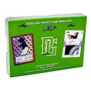 22lfperfevtgamebbbonus 2022 Leaf Perfect Game Baseball Bonus Box