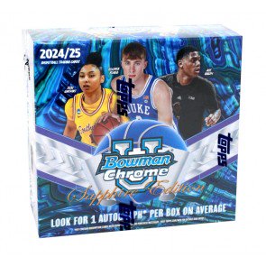 24bwunichrbksap_1 2024/25 Bowman University Chrome Basketball Sapphire Box