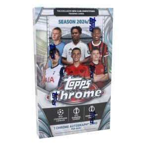 24tpuefacompchrsc_1 2024/25 Topps UEFA Club Competitions Chrome Soccer Hobby 12 Box Case