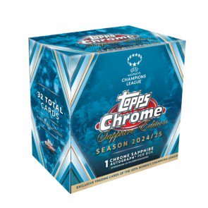 24tpuefawomenschampscsaph_1 2024/25 Topps UEFA Women's Champions League Chrome Soccer Sapphire Edition Box