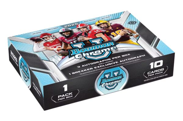 25bucf_fgc6374_breaker 2025 Bowman Chrome University Football Breaker's Delight Box