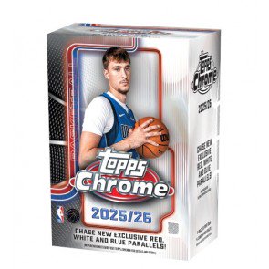 25tpchrbkblspre_1 2025/26 Topps Chrome Basketball Blaster Box