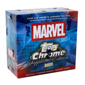 25tpchromemarvelnssaph 2025 Topps Marvel Chrome Sapphire Edition Box