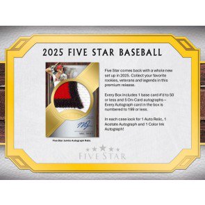 25tpfivestarbbpre_1 2025 Topps Five Star Baseball Hobby Box