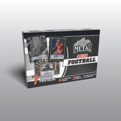 682e3cd08e5a4df529ab3cb1_2025_Leaf_Metal_Football-Rectangularboxstaged 2025 Leaf Metal Football Hobby Box