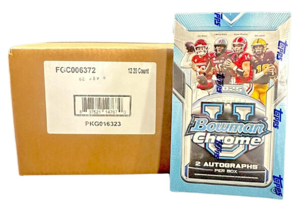 bowmanufb2025 2025 Bowman Chrome University Football Hobby 12 Box Case