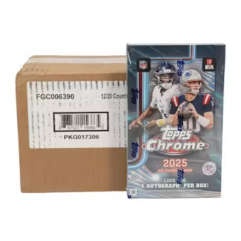 chromecasefb 2025 Topps Chrome Football Hobby 12 Box Case