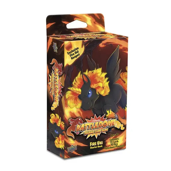 neopetsbattledometcg__firestarter_3d_1000px_1 Neopets Battledome Trading Card Game Fire Uni Starter Deck