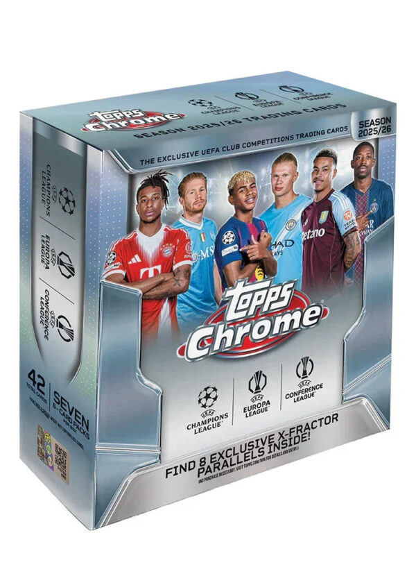 2025/26 Topps UEFA Club Competitions Chrome Soccer Mega Box